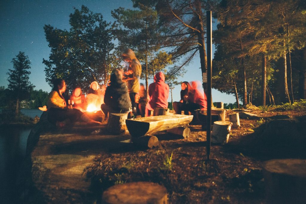 group engaging in counselling outside